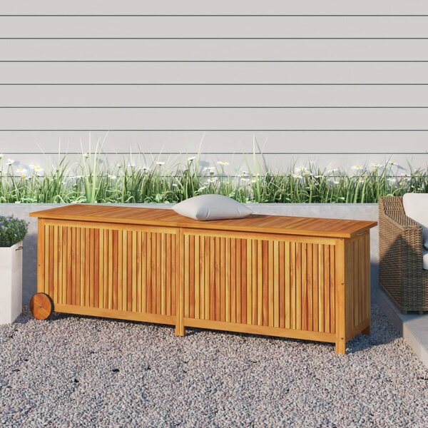 VidaXL Vrtna kutija za pohranu s kotačima 150x50x58 cm od drva bagrema
