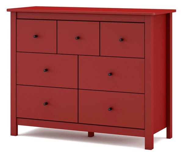 Crvena niska komoda od borovine 110x80 cm Misti - Marckeric