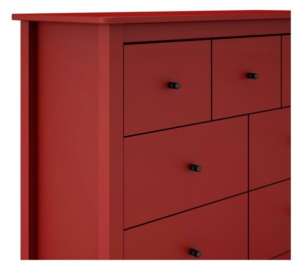 Crvena niska komoda od borovine 110x80 cm Misti - Marckeric