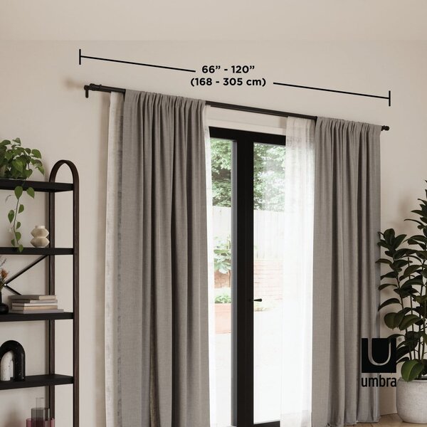 Čelična produžna dvostruka karniša 168 - 305 cm Cappa - Umbra