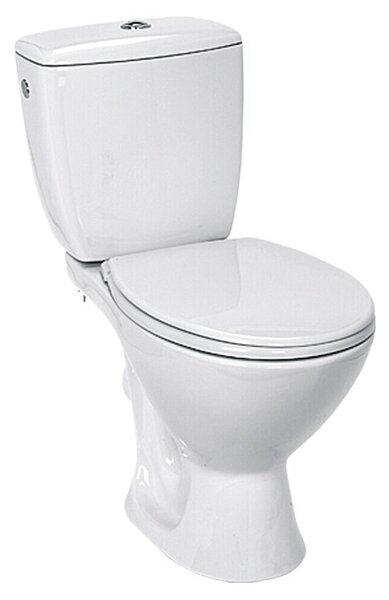 Stajaća WC školjka - kombinacija Kaskada (S rubom za ispiranje, Bez posebne glazure, WC odvod: Vodoravno, Bijele boje)