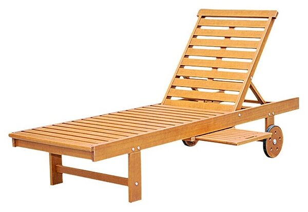 Sunfun Diana Ležaljka za plažu (65 x 190 x 33 cm, Prirodno smeđe boje, Drvo, Mogućnost kretanja)
