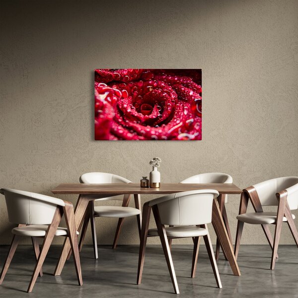 Slika cvijeta crvene ruže (90x60 cm)