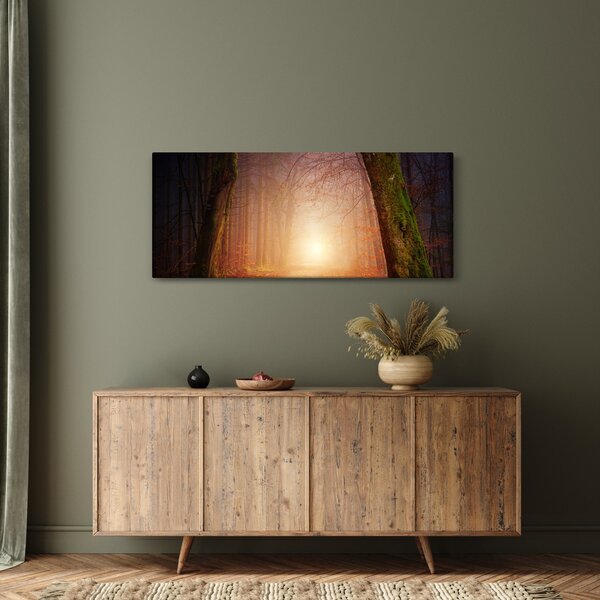 Slika jesenske šume u magli (120x50 cm)