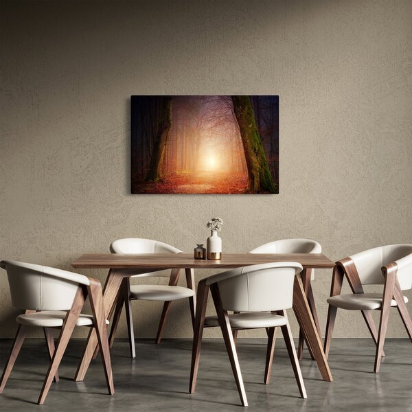Slika jesenske šume u magli (90x60 cm)