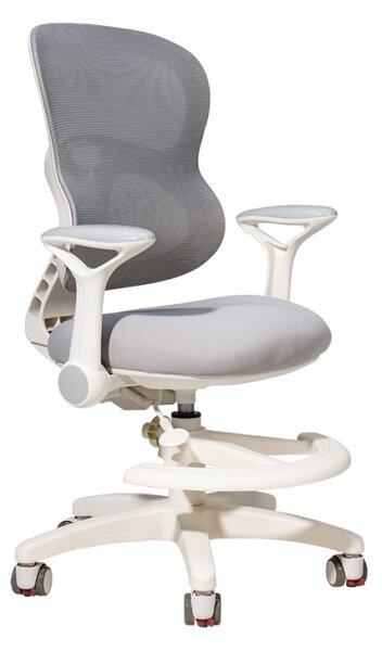 Dječja ergonomska stolica sa naslonima (za radni stol) - siva + GRATIS navlaka