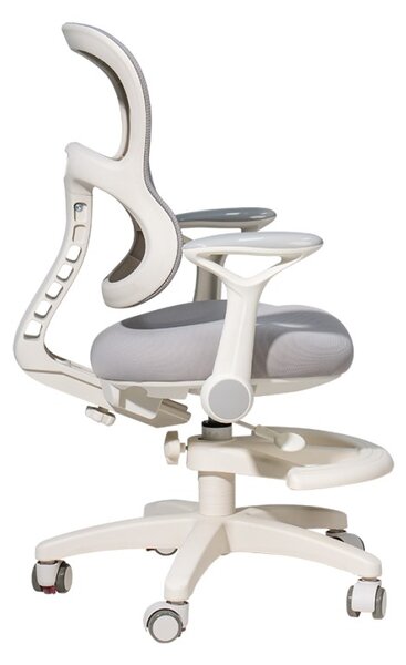 Dječja ergonomska stolica sa naslonima (za radni stol) - siva + GRATIS navlaka