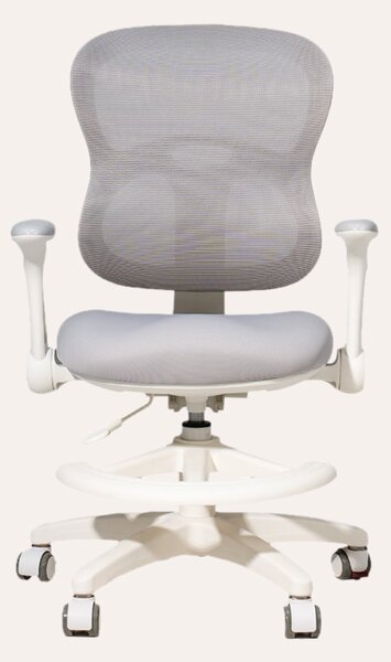 Dječja ergonomska stolica sa naslonima (za radni stol) - siva + GRATIS navlaka