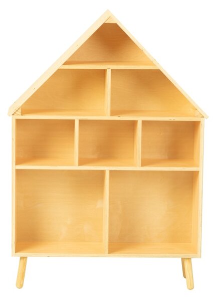 Dječja montessori knjižnica i polica za knjige - kuća