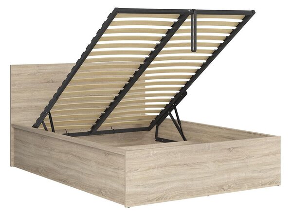 Bračni krevet 140 cm Tetrix 8 (hrast sonoma) (s podnicom) (s prostorom za odlaganje)