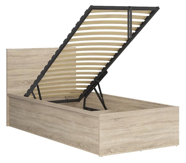 Jednostruki krevet 90 cm Tetrix 15 (hrast sonoma) (s podnicom) (s prostorom za odlaganje)
