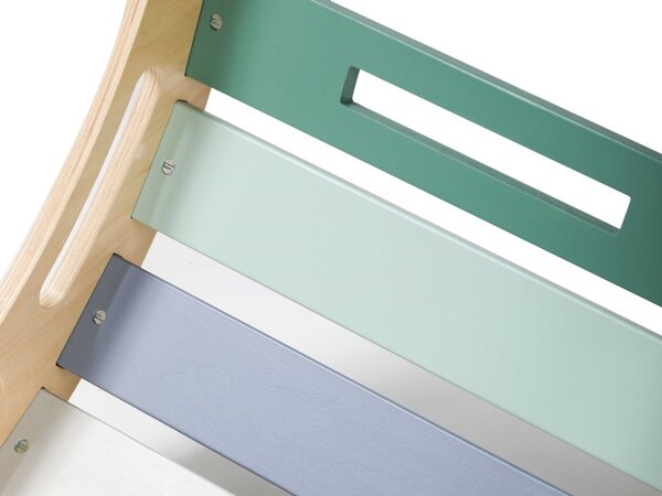 Drvena Montessori ljuljačka 100 cm 6u1 Max sa daskom i stolicom - set pastel