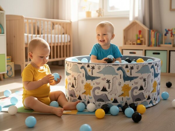 Dječji suhi bazen 90x40 s lopticama 200 kom - Dinosaur