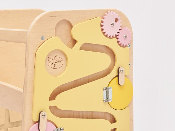 Rastući Montessori toranj za učenje 5u1 Play 75 cm - žuti