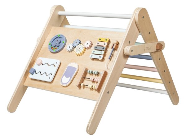 Rastući montessori Piklerov trokut 59 cm 3u1 s activity board pločom 2u1 - pastel