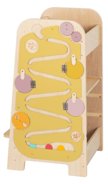 Rastući Montessori toranj za učenje 5u1 Play 75 cm - žuti