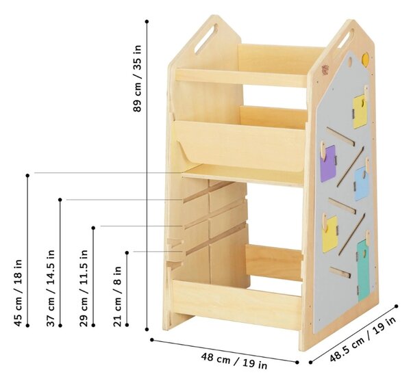 Rastući Montessori toranj za učenje 5u1 Play 89cm - plavi