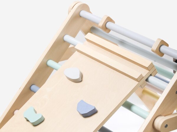 Rastući Montessori Piklerov trokut 68 cm s daskom 2u1 pastelnih boja