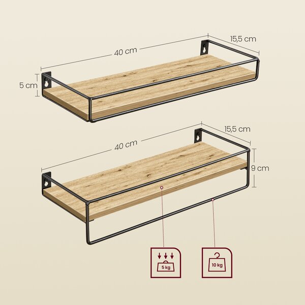 Zidne police TAYLOR ARTISAN 40x15,5 cm, set 2kom