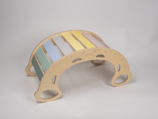 Drvena Montessori ljuljačka Piklerov Luk 5u1 - pastel