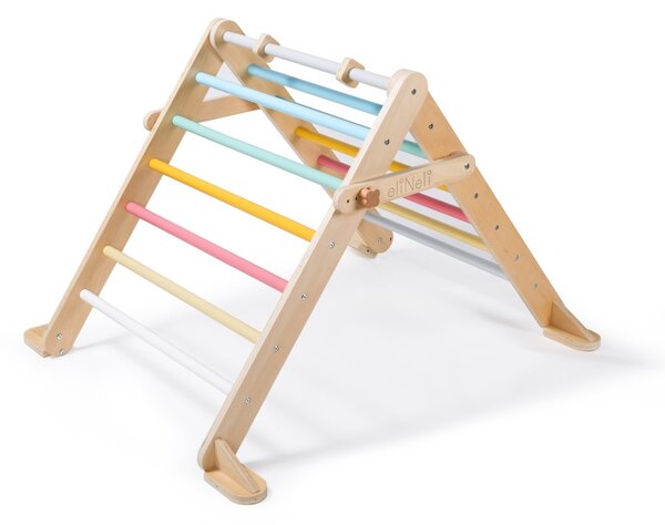 Rastući Montessori Piklerov trokut 68 cm s daskom 2u1 svježih boja