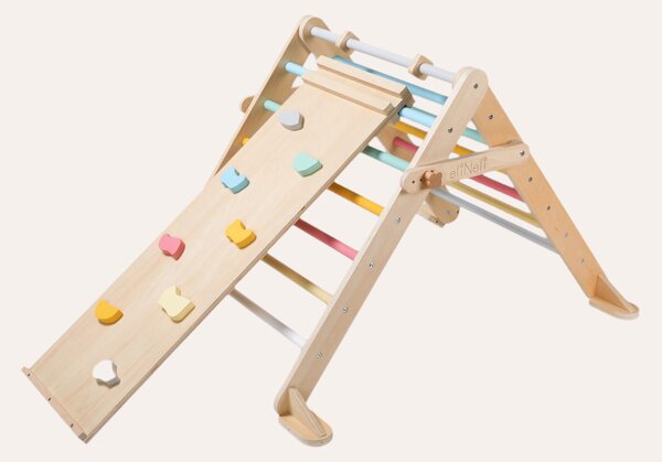 Rastući Montessori Piklerov trokut 68 cm s daskom 2u1 svježih boja