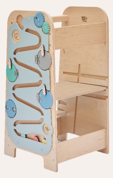 Rastući Montessori toranj za učenje 5u1 Play 75 cm - plavi