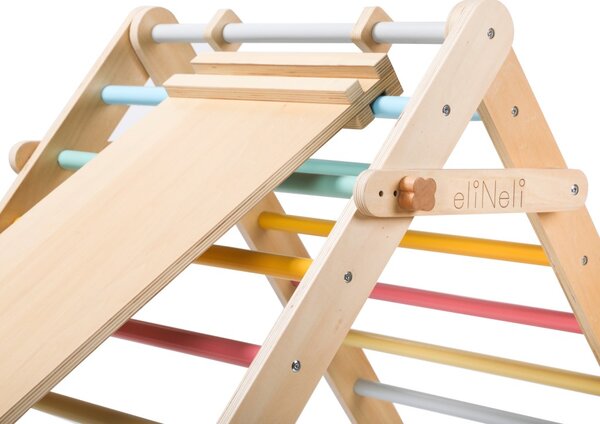 Rastući Montessori Piklerov trokut 68 cm s daskom 2u1 svježih boja