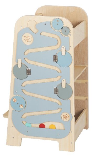 Rastući Montessori toranj za učenje 5u1 Play 75 cm - plavi