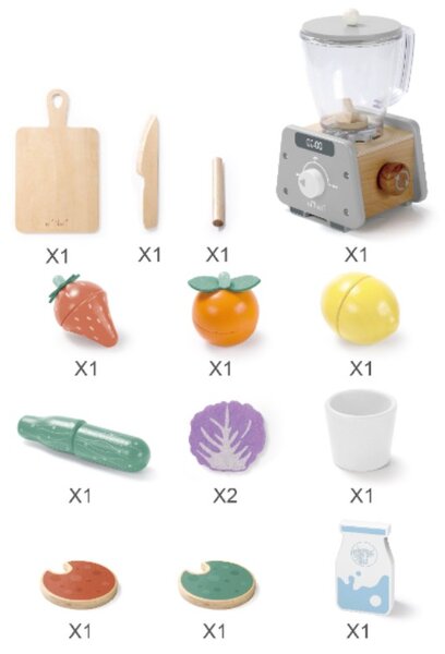 Dječji drveni smoothie blender s priborom