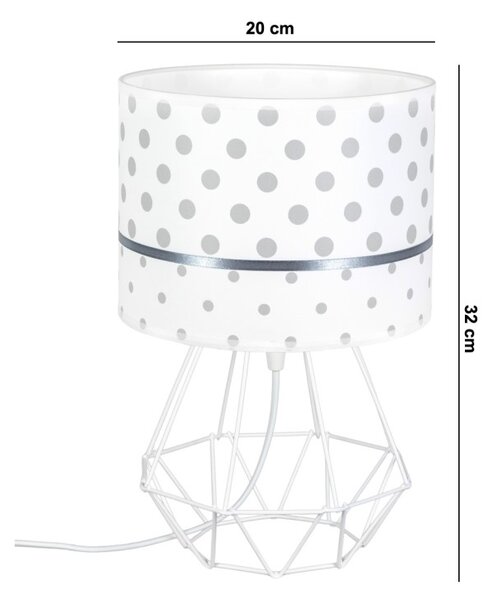 Dječja stolna lampa – Sivi točkići