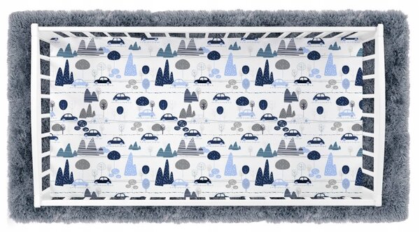 Plahta s gumicom za krevetić i krevet Autići i planine dimenzija: 60 x 120 cm