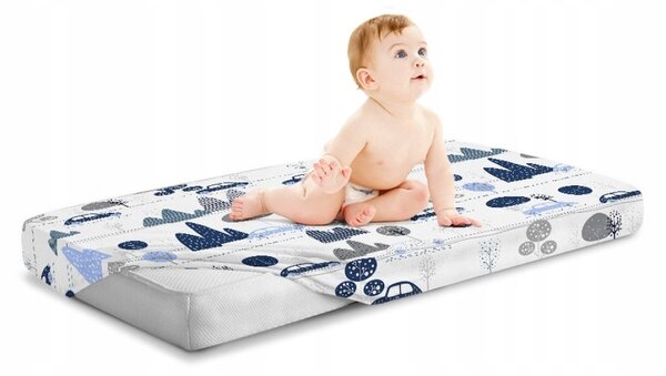 Plahta s gumicom za krevetić i krevet Autići i planine dimenzija: 60 x 120 cm