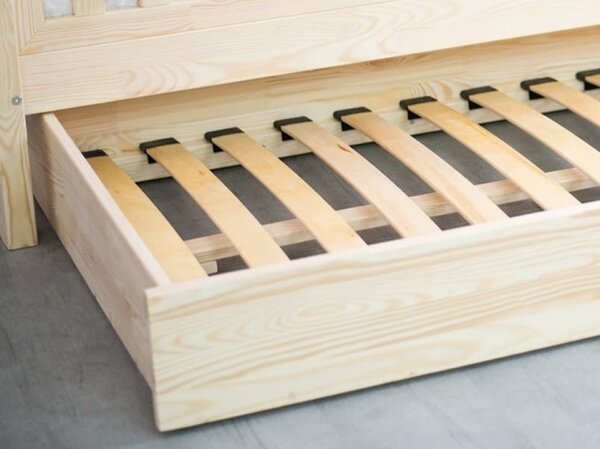 Ladica za krevet kućicu s ogradicom – pomoćni ležaj dimenzija ležaja: 80 x 160 cm, Boja proizvoda: Bijela