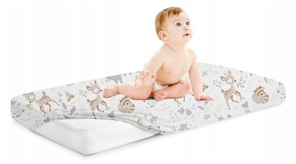 Plahta s gumicom za krevetić i krevet Šumske životinje s tipijem dimenzija: 60 x 120 cm