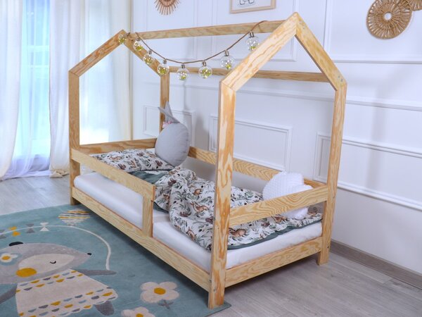 Krevet kućica Basic s ogradicom - na nožicama dimenzija ležaja: 70 x 140 cm, ladica, nožice: s nožicama 10 cm