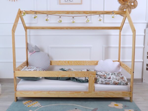 Krevet kućica Basic s ogradicom - na nožicama dimenzija ležaja: 70 x 140 cm, ladica, nožice: s nožicama 10 cm