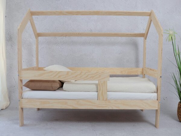 Krevet kućica Basic s ogradicom - na nožicama dimenzija ležaja: 70 x 140 cm, ladica, nožice: s nožicama 10 cm