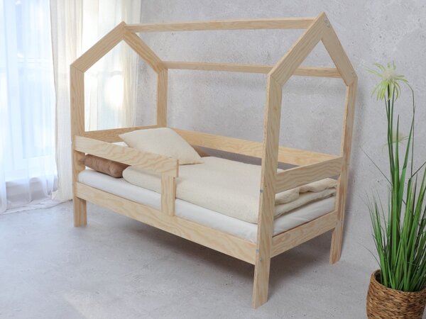 Krevet kućica Basic s ogradicom - na nožicama dimenzija ležaja: 70 x 140 cm, ladica, nožice: s nožicama 10 cm