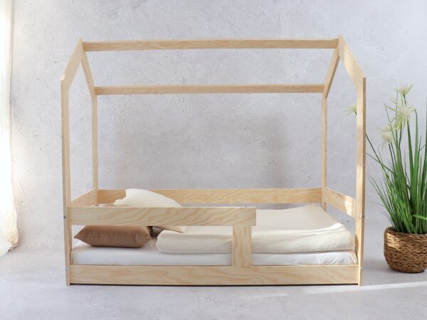 Krevet kućica Basic s ogradom – niski dimenzija ležaja: 70 x 140 cm