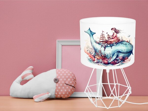 Dječja stolna lampa – Djevojčica i kit