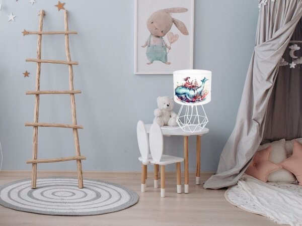Dječja stolna lampa – Djevojčica i kit