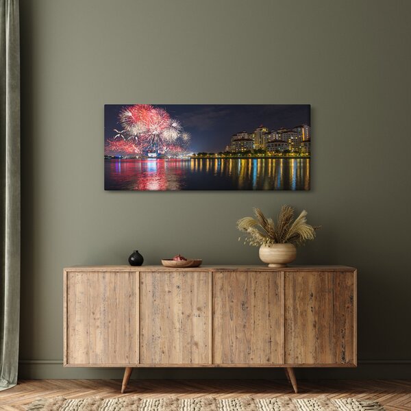 Slika vatrometa u Singapuru (120x50 cm)