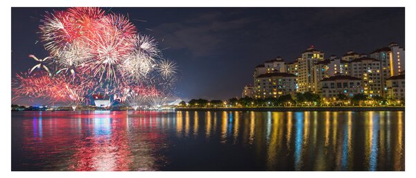 Slika vatrometa u Singapuru (120x50 cm)