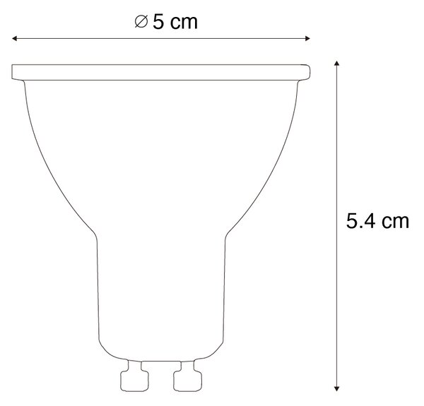 Set od 5 GU10 50mm LED žarulja prozirne 3.5W 330 lm 3000K
