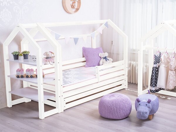 Krevet kućica s ladicom premium bijeli dimenzija ležaja: 70 x 140 cm, ladica, nožice: bez nožica, Ogradice: Nijedna