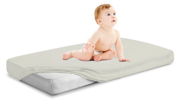 Plahta s gumicom za krevetić i krevet siva dimenzija: 60 x 120 cm