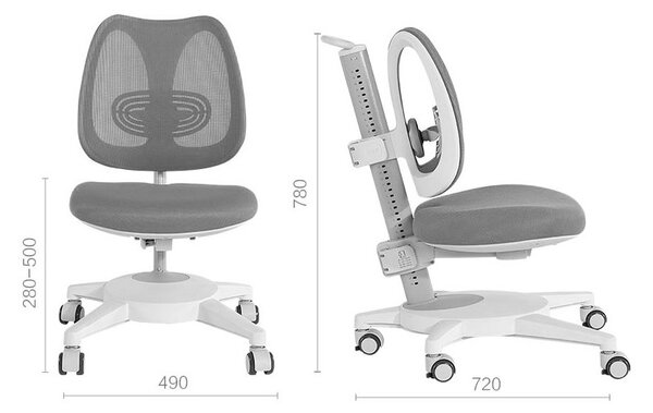 Dječja ergonomska stolica Eira – ružičasta + navlaka GRATIS
