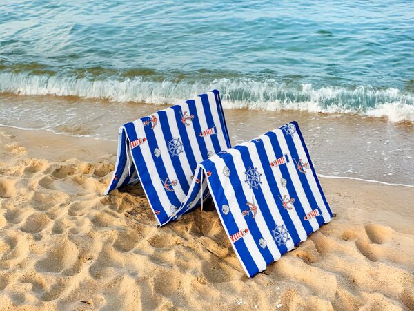 Plažni ležaljka YACHTIS bijelo-plava