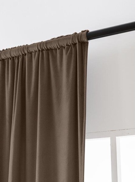 Smeđa zamračujuća zavjesa VELVET 140x270 cm Sistem za vješanje: Traka za nabiranje